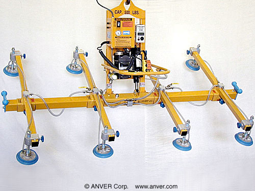 ANVER Eight Pad Electric Powered Vacuum Lifter with Powered Tilt